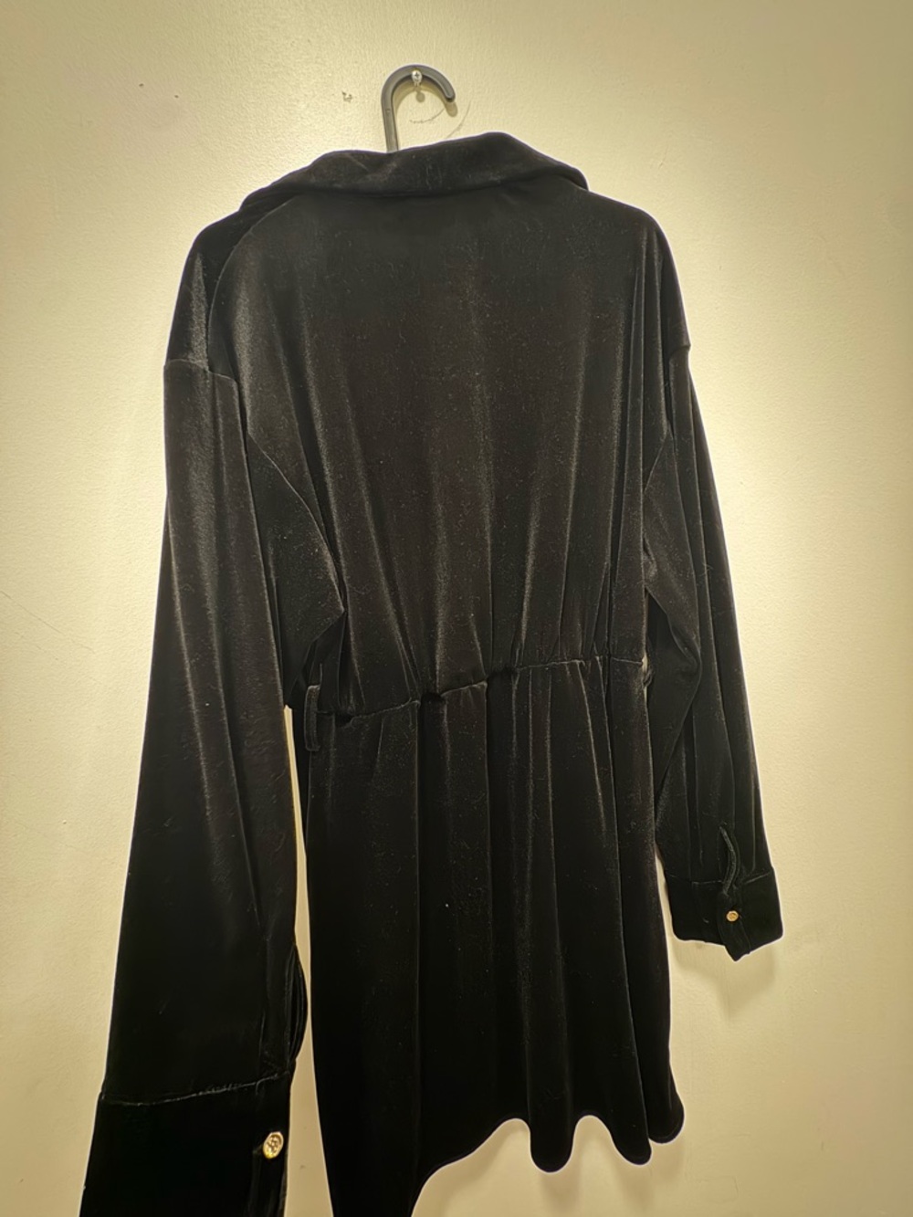 Zara Black Velvet Button-Front Mini Dress - Picture 8 of 10
